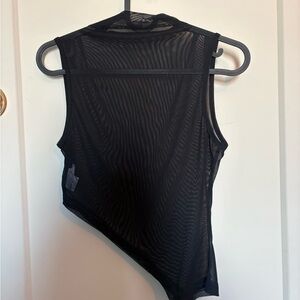 SHEIN Black Mesh Sleeveless Bodysuit